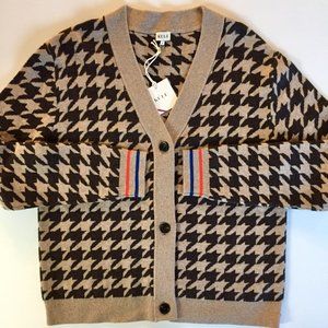 KULE - The Liam - Houndstooth Cropped Women's Cardigan - NWT - S